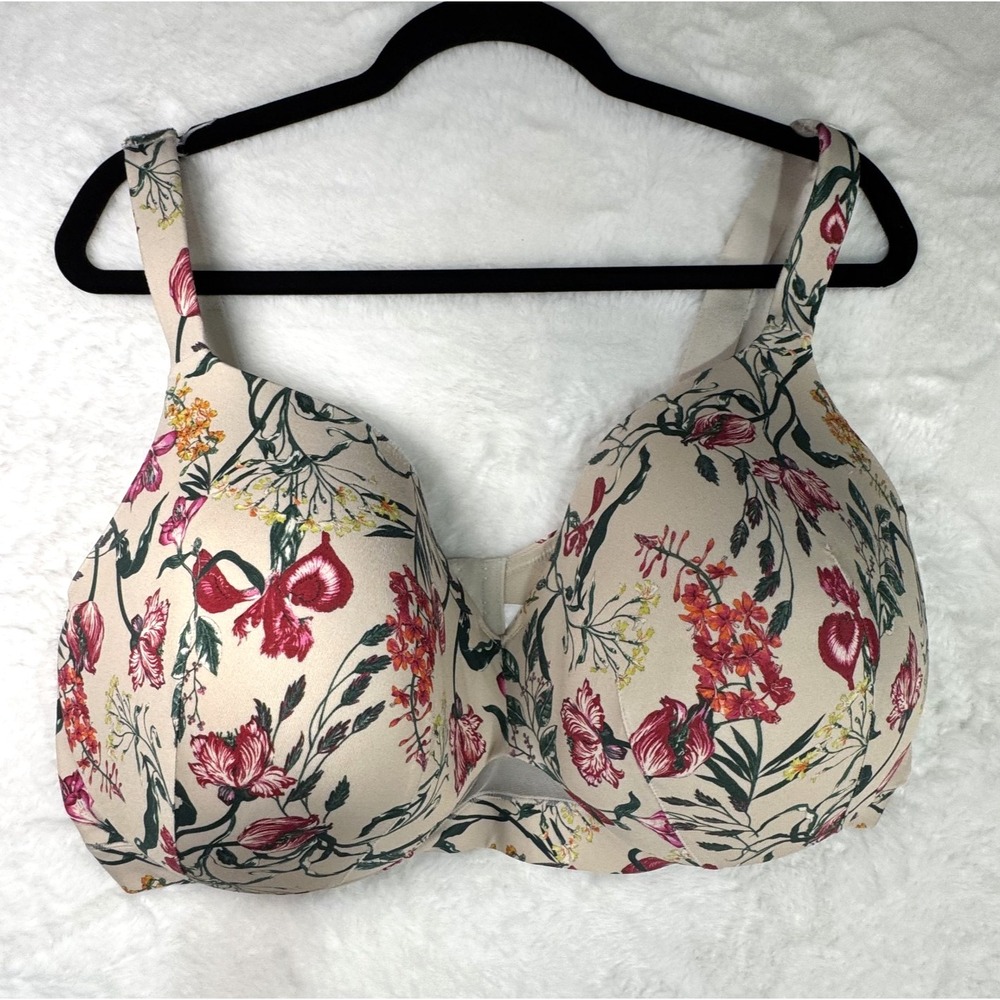 Cacique Lightly Lined Full Coverage Floral Bra 44F Floral Lane Bryant